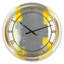 Gris et jaune bleu abstrait VI - horloge murale moderne-50581910
