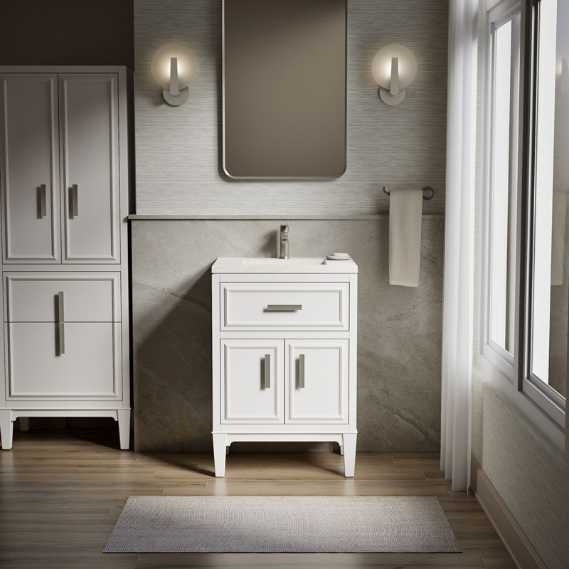 Southerk 30-In Bathroom Vanity Set, White, 24"