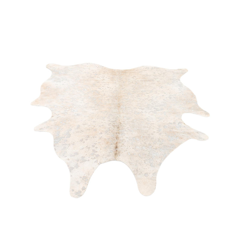 Tapis carré beige et argent Jed