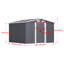 Charcoal Black Garden Storage 8 ft. W + 8 ft. D Metal Tool Shed