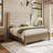 Behka Tufted Upholstered Platform Bed with Wood Frame and Tall Headboard,Beige-1288799081-1288799079