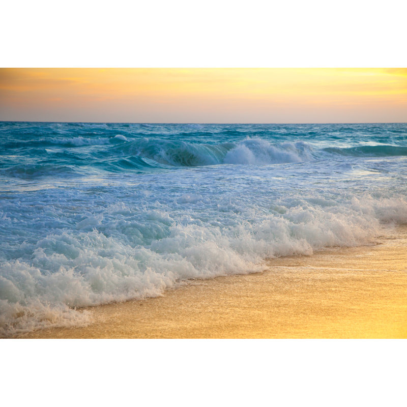 Golden Sunrise On A Tropical Island by Anzeletti - Wrapped Canvas Print, 61cm H x 91cm W x 3.8cm D