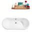 Baignoire de trempage sur pattes 71 "avec drain, pattes et plateau en bambou 71" Streamline-50897413-50897412