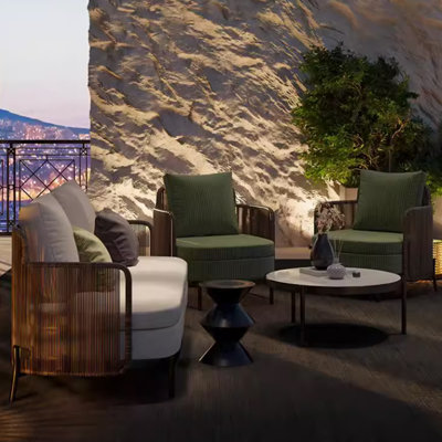 Joakin Wicker 4 - Person Patio Conversation Set with Cushions