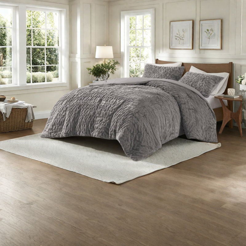 Ensembles de literie luxueux et moderne, fausse fourrure de polyester, édredon toutes saisons