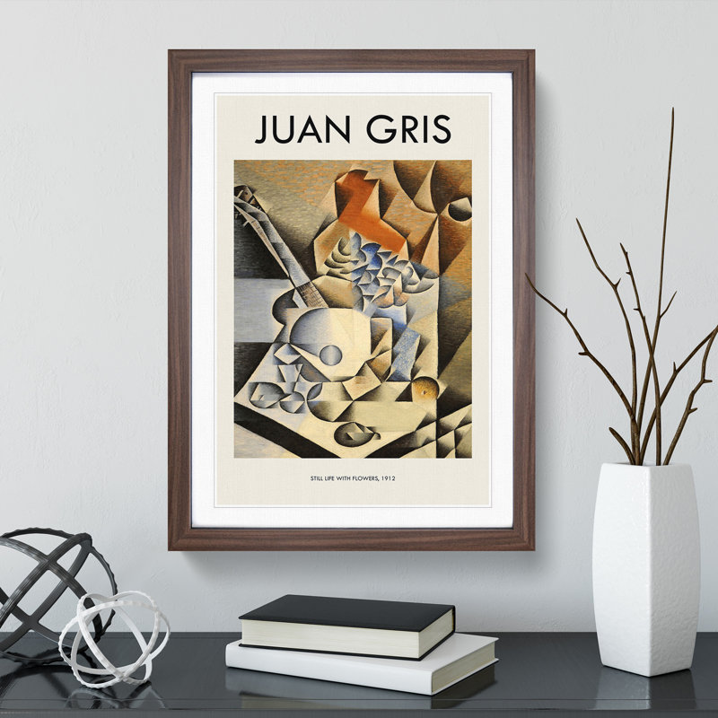 Still Life With Flowers by Juan Gris - Single Picture Frame Print, 65cm H x 48cm W x 2cm D, Walnut Framed