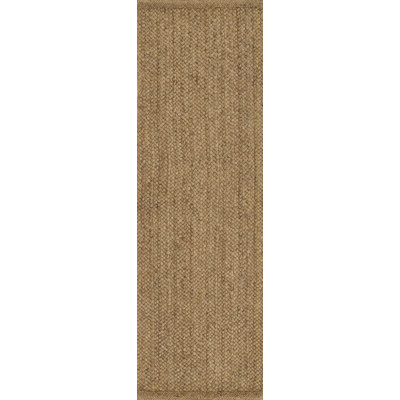 Tapis en jute tissé à plat de couleur unie Barakha