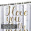 Rideau de douche abstrait 12 étoiles I Love You-1138470420