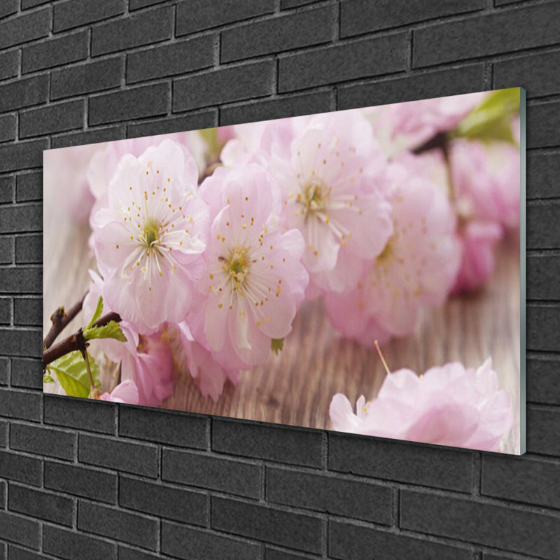 Floral Branch Flowers - No Frame Print on Glass