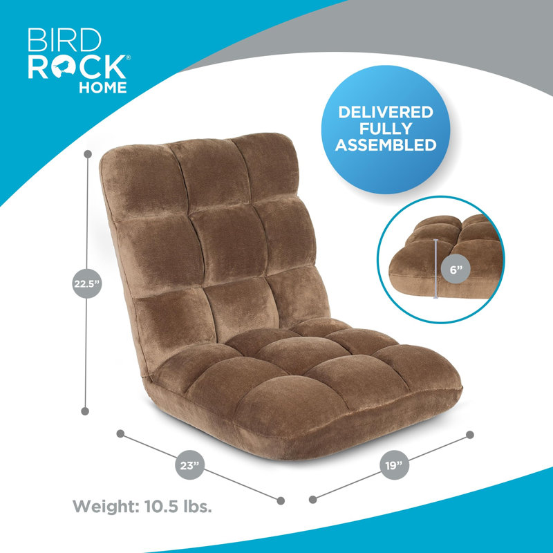 BirdRock Home Adjustable Memory Foam Floor Chair, Brown, Brown