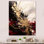 Or et fluide rouge fusion I - art mural abstrait