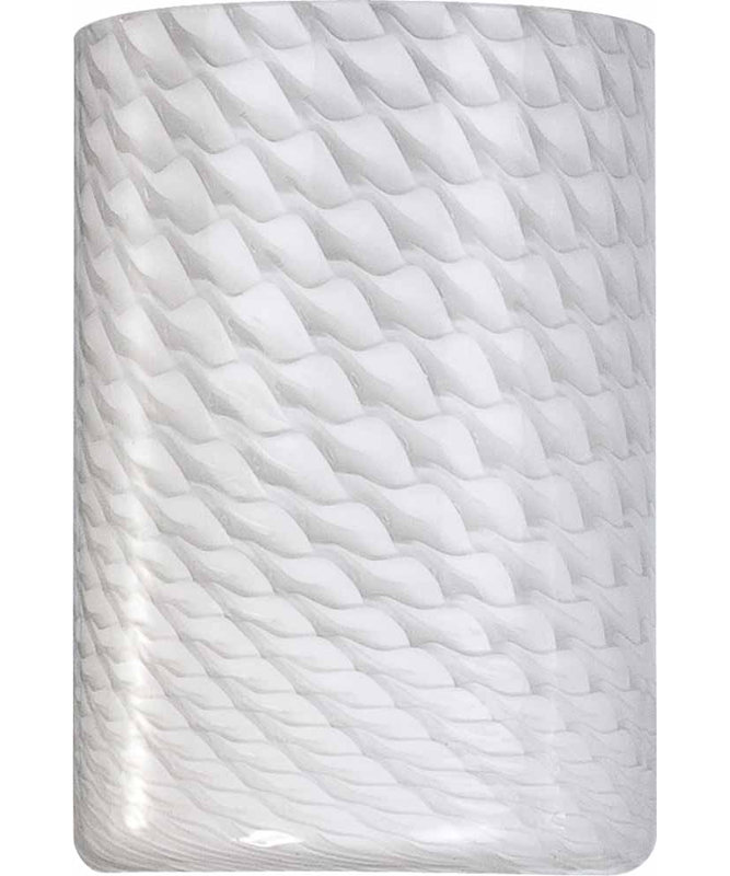 Abat-jour de lustre cylindrique en verre fritté blanc H 6 po x l 4 po