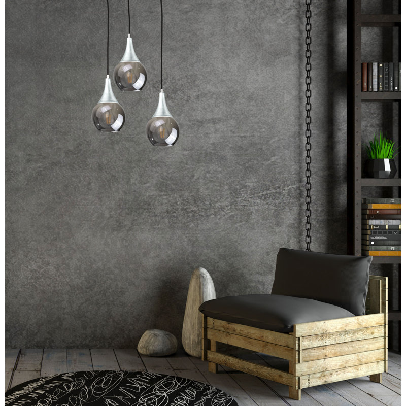 Creason 3 - Light Cluster Pendant, Grey, Black/Silver