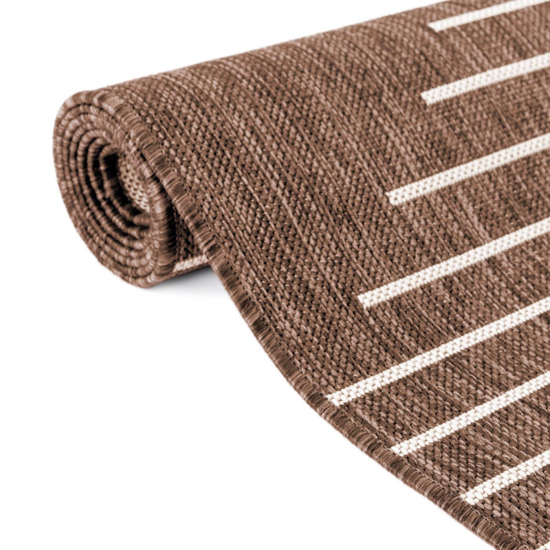 Everyn Striped Indoor / Outdoor Rug, Rectangle 9'10" x 13'