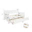 Lit de jour simple en bois avec lit gigogne simple (blanc)