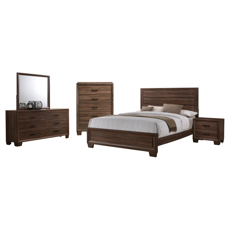 Ensemble de chambre à coucher grand lit 5 pièces Khali