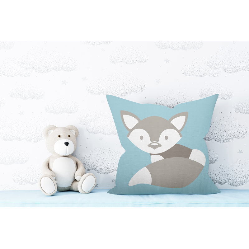 Coussin , H 19 po x l 19 po, Bleu pastel, Carré