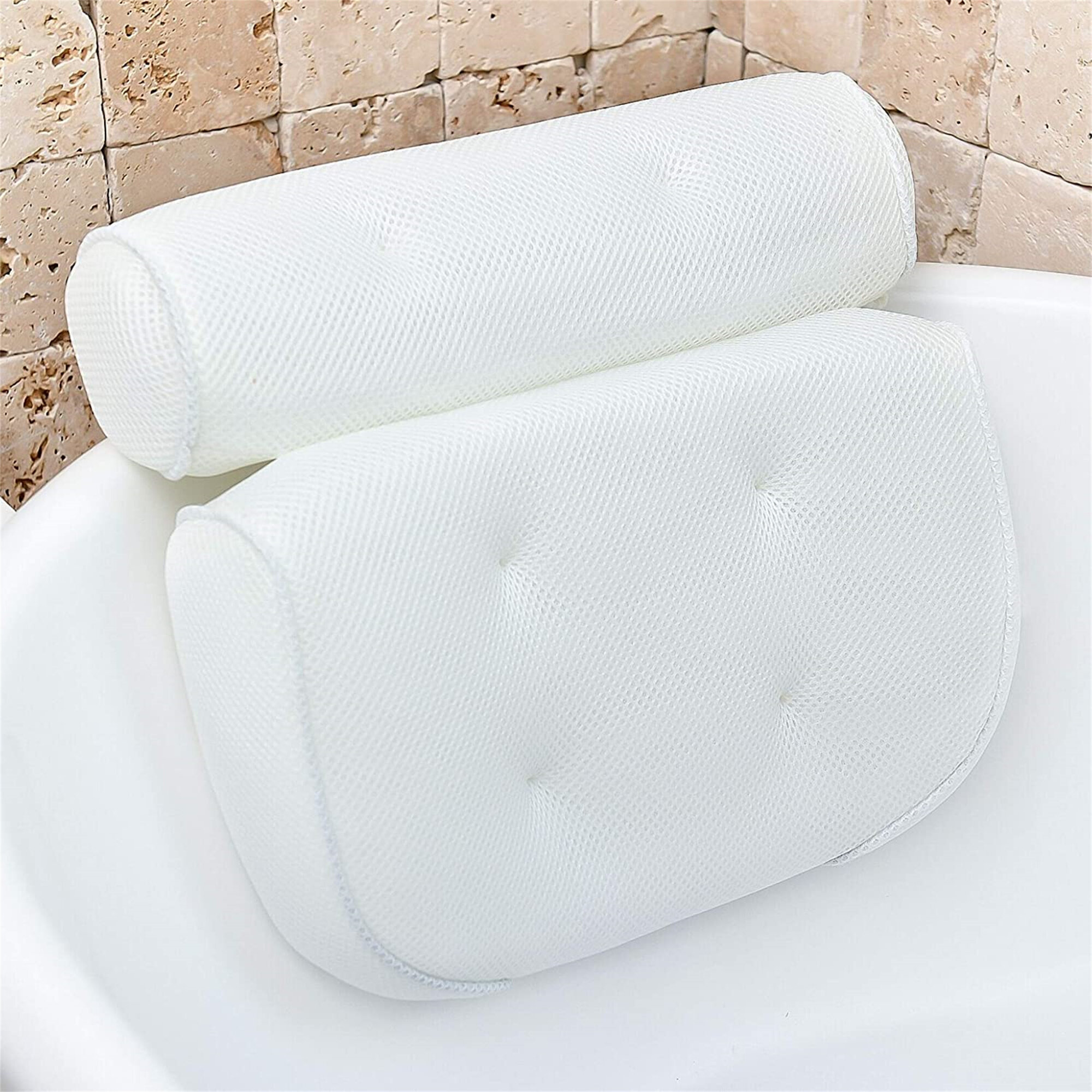 White Spa Bathtub Pillow Ultra Soft Bath Pillows for Tub Neck and Back  Support Quick Dry Bath Tub Pillow Headrest Easy Use - AliExpress