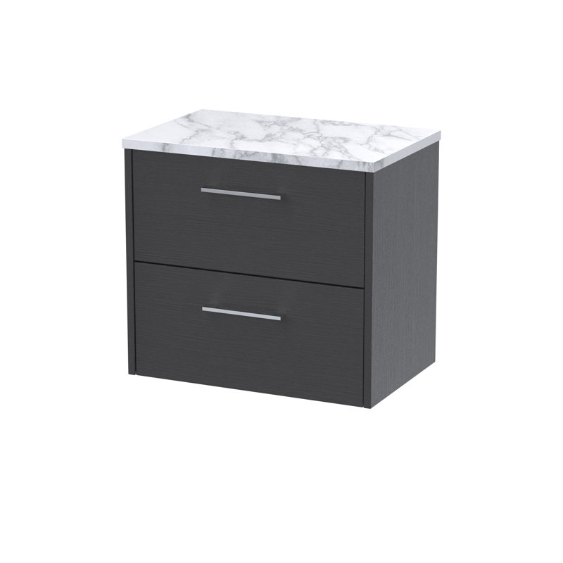 Juno 60.5cm Single Bathroom Vanity Base Only, Graphite Grey Woodgrain