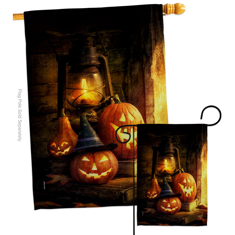 Drapeau de jardin lanterne en polyester à 2 côtés H 40 po x l 28 po Lantern