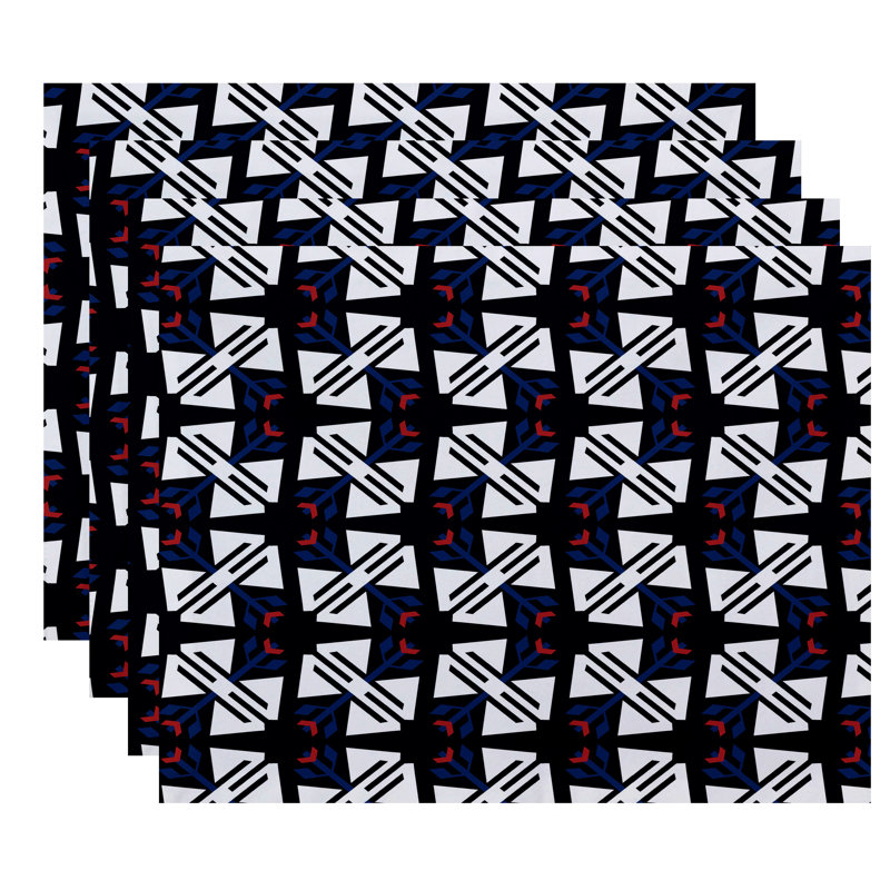 Ensemble de napperons 4 pièces Alfreda, Bleu marine