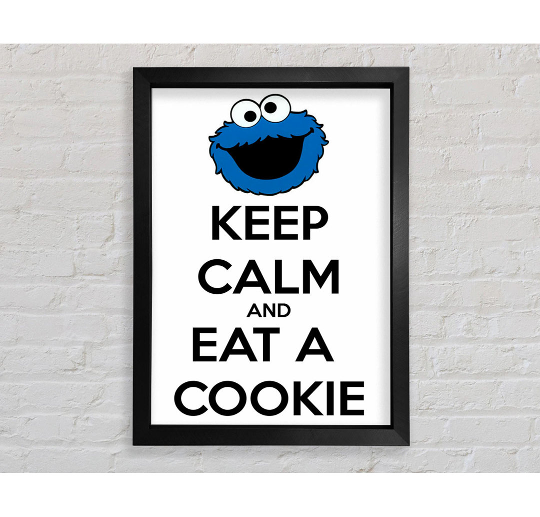 Küche Zitat Keep Calm And Eat A Cookie - Single Picture Frame Typography