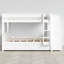 Lit superposé double au dessus d'un lit double avec bureau et rangement-1399847704