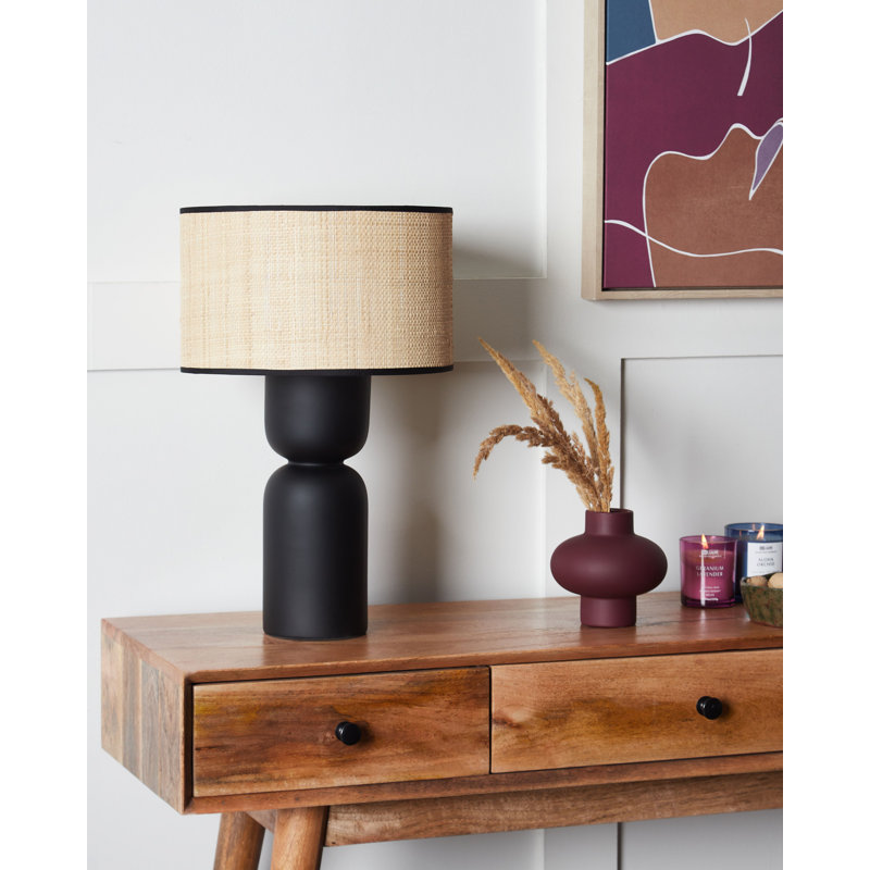 Siran Ceramic Table Lamp, Black