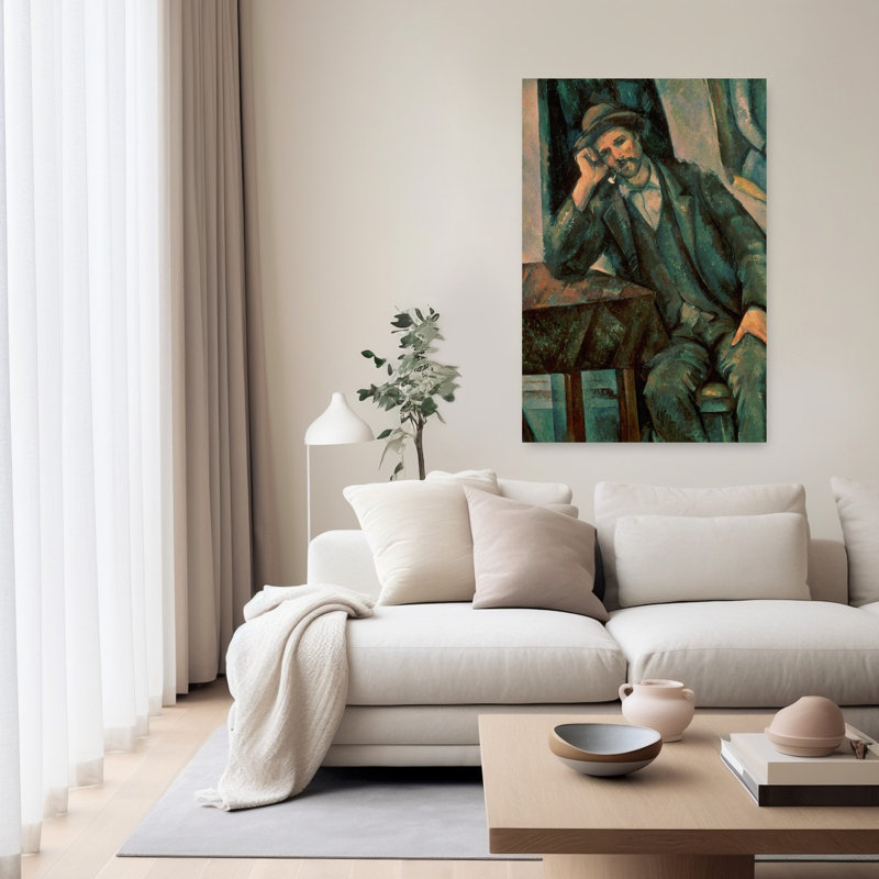 Homme fumant la pipe, 1890-92 - Portrait abstrait contemporain onirique - Estampe murale, H 60 po x l 40 po