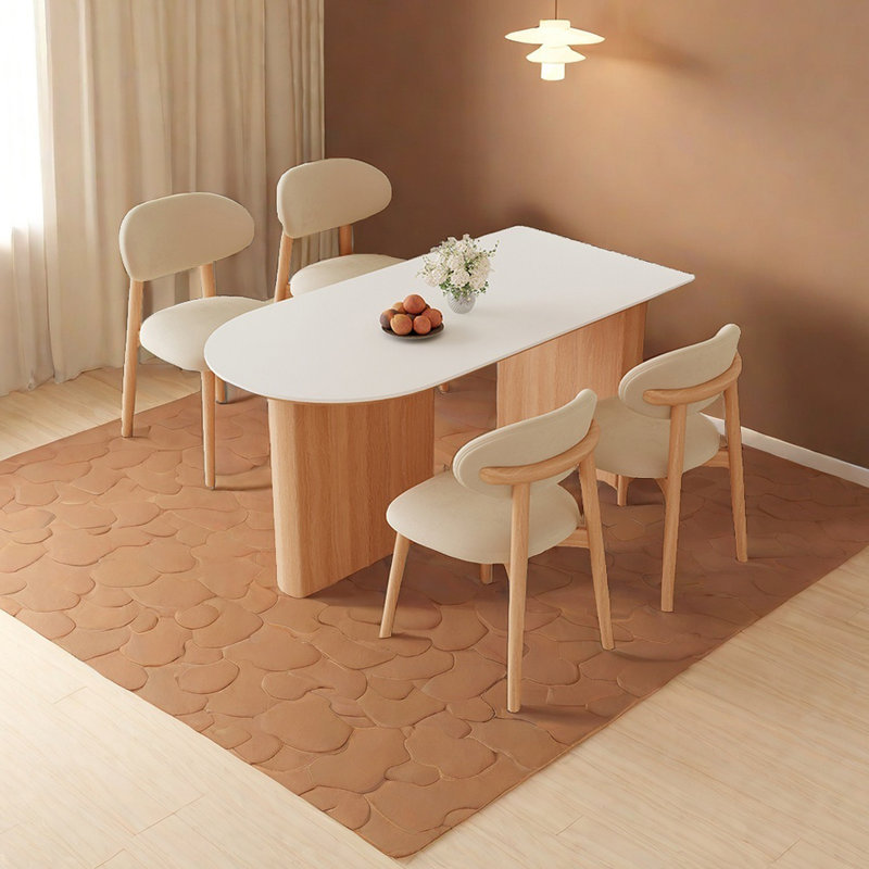 Scandinavian solid wood rock slab dining table, 29.52"H x 62.99"L x 31.49"W