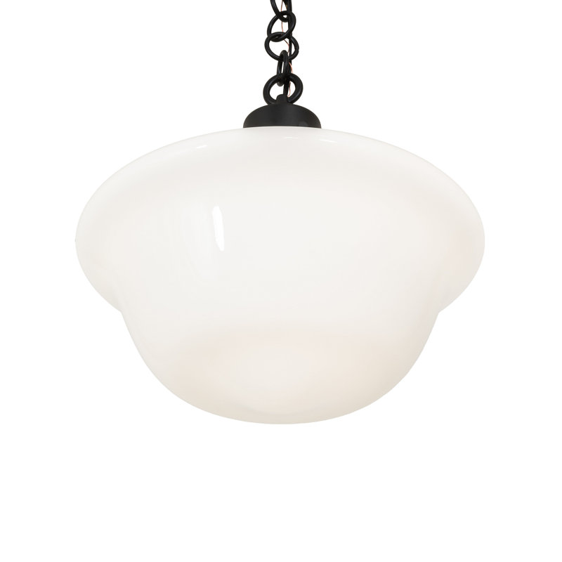 16" Wide Revival Schoolhouse W/Traditional Globe Pendant
