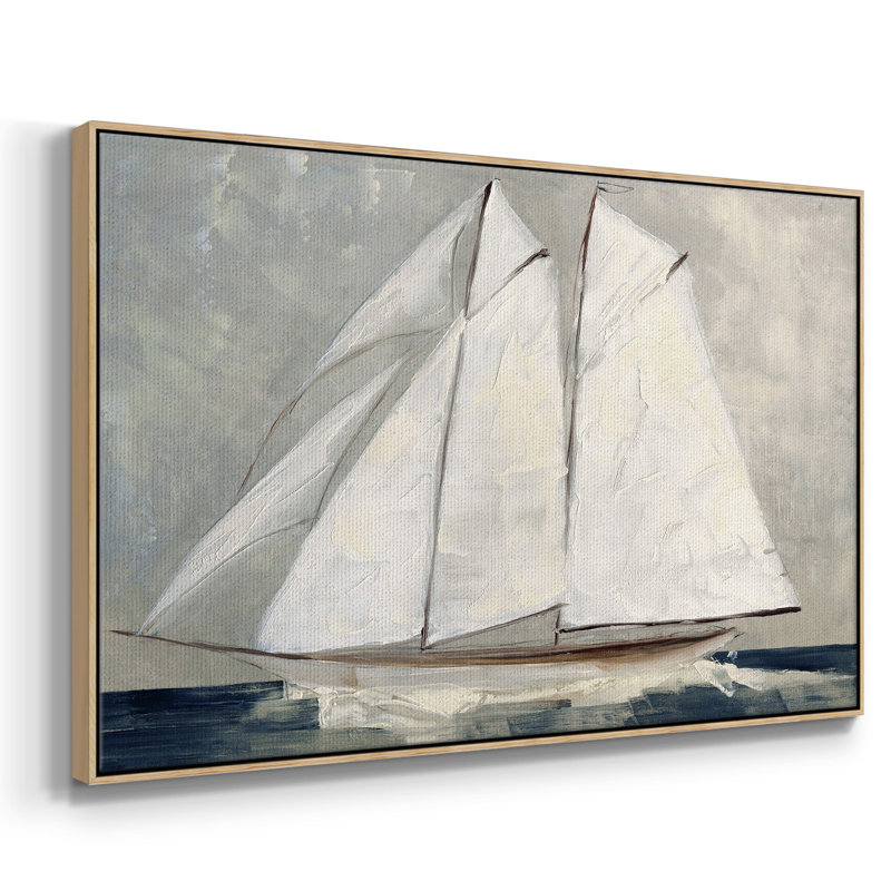 «Réglage de voile», reproduction sur toile, H 27 po x l 41 po x P 2 po, Bois naturel