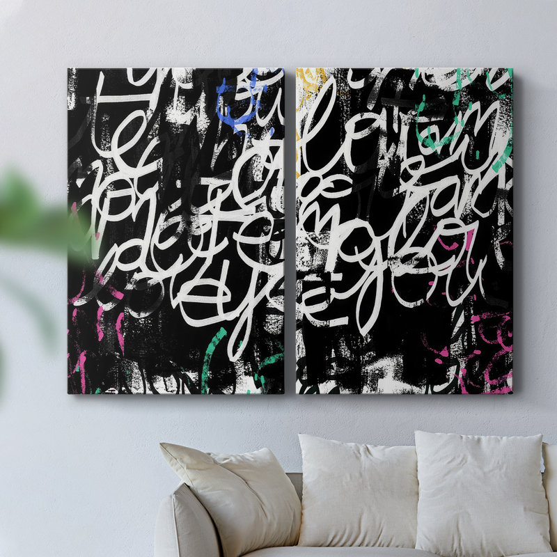 Graffiti Scribe I-Premium Gallery Wrapped Canvas -Ready to Hang, 18" H x 24" W