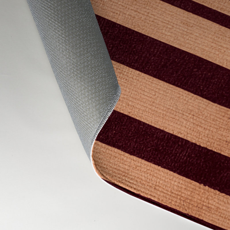 HorizontalStripes Orange Indoor and Outdoor Area Rug, Rectangle 9' x 12'