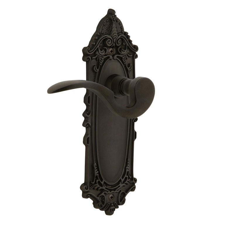 Plaque d'intimité victorienne (lit et salle de bain) avec levier de manoir, 2-3/8 po, Bronze intemporel