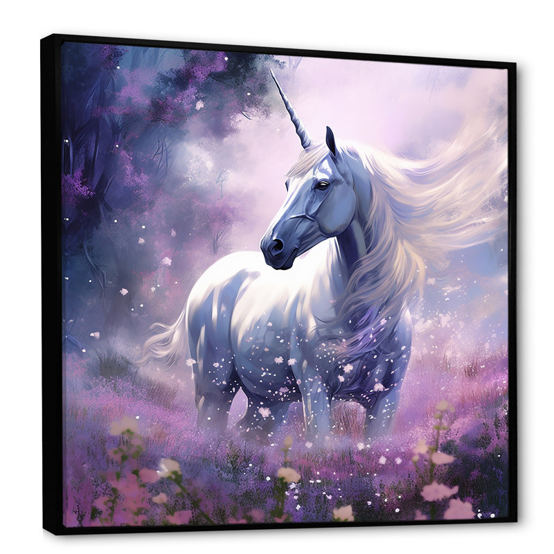 Lavande luminaire sur toile, H 30 po x l 30 po x P 1 po, Cadre flottant noir