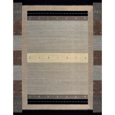Tapis beige et rouille noué à la main de haute qualité