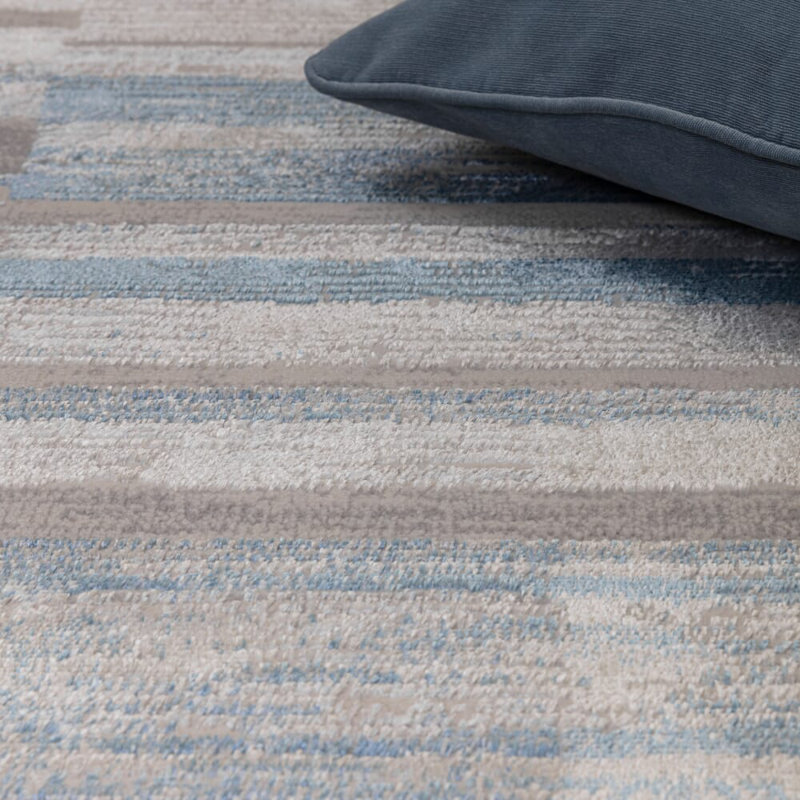 Anandita Stripe Blue Area Rug, Rectangle 200 x 275 cm