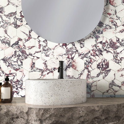 Touche 4" Hex 11-3/4 In. X 13-5/8 In. Porcelain Mosaic Tile