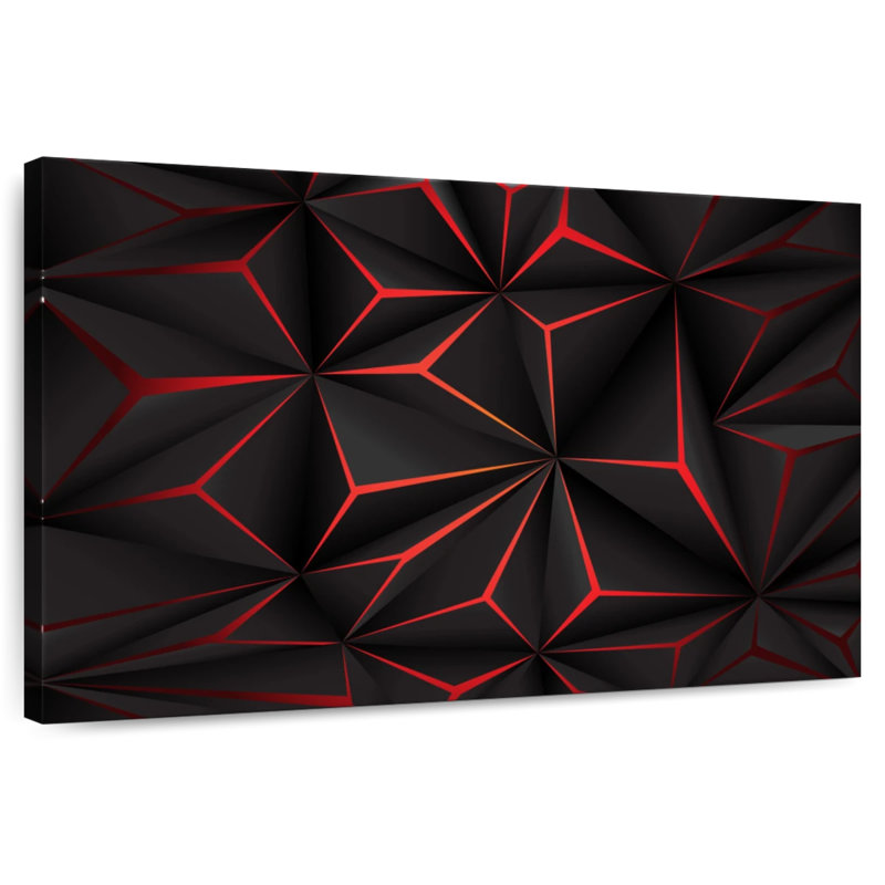 Avery Black And Red Abstract, 8" H x 12" W