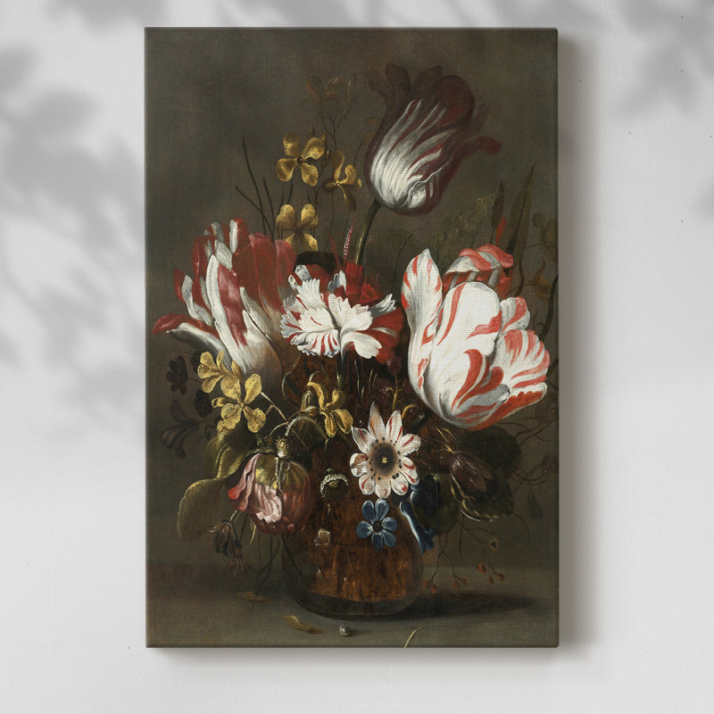 Motif floral rétro avec motif floral - Cavas, H 18 po x l 12 po