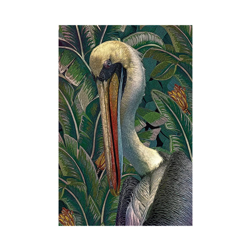 Primal Pelicana by Steve Hunziker - Wrapped Canvas Painting, 66.04 cm H x 45.72 cm W x 1.91 cm D