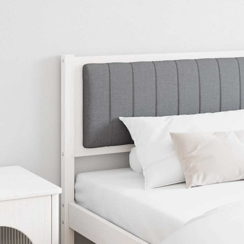 Solid Wood Headboard, King, Light Grey, White