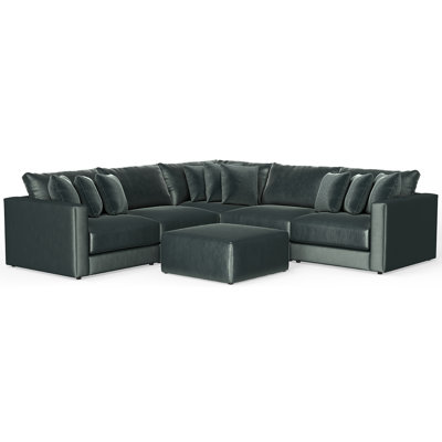 Canapé modulaire très profond avec repose-pieds assorti cinq pièces Rondale
