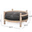 Lit pour animal de compagnie contemporain de taille moyenne l 27,96 po x P 15,78 po, revêtement, garniture cloutée, 100%, couleur gris anthracite moyen