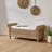 Anesty 56'' W Upholstered Flip Top Storage Bench with Solid Wood Legs and Segmented Pockets