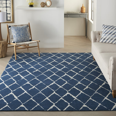 Tapis bleu marine moderne Cannes