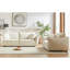 Mobilier de salon moderne - 3 +, lin, structure en bois, 4 coussins combinant élégance et confort, transformant votre espace