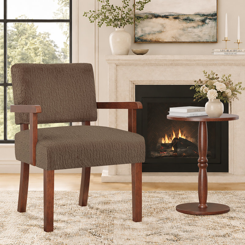 Fauteuil d'appoint Naethan, Chenille brun