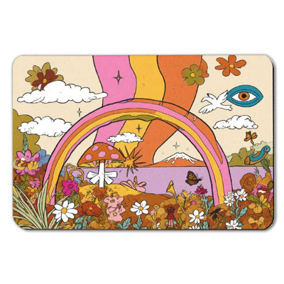 Tapis de bain psychédélique audacieux ， 16 x 24